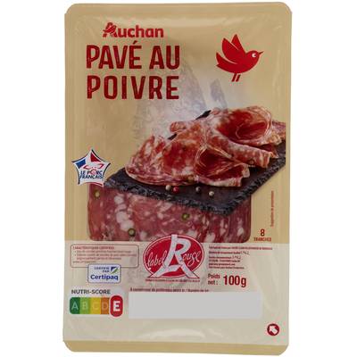 Auchan Gourmet Pavé au Poivre Label Rouge, 8 tranches - 100g