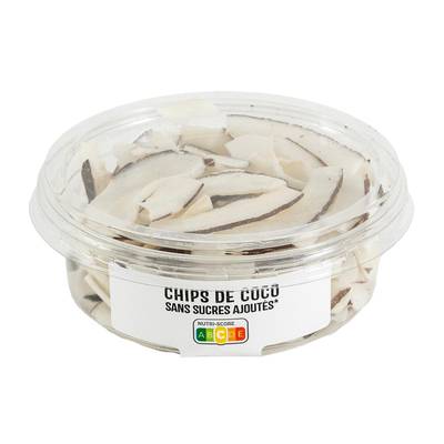 Auchan Chips de Coco Sans Sucres Ajoutés, 80g