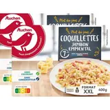 Auchan Coquillette au jambon et emmental, Lot de 2x400g