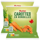 Auchan Carottes en rondelles, Lot de 2x1kg