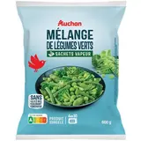 Auchan Mélange de légumes verts vapeur en sachet individuel, 3x200g