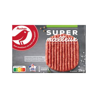 Auchan Haché super moelleux 15%mg, 10x100g