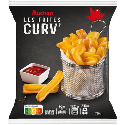 Auchan Frites curv, 750g
