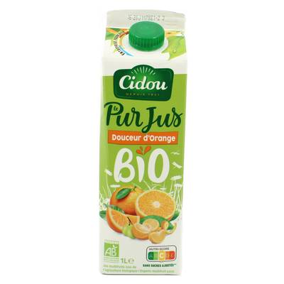 Cidou Pur Jus Orange et Mandarine Bio, 1L
