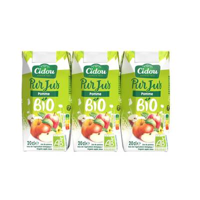 Cidou Pur jus pomme bio, 3x20cl