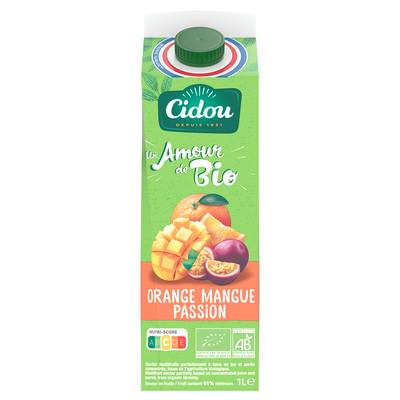 Cidou Nectar orange mangue passion bio, 1L