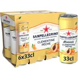 San Pellegrino Boisson pétillante au jus de clémentine et de pêche, 6x33cl