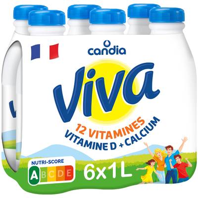 Candia Viva lait UHT vitaminé à 1.2% mg, 6x1L