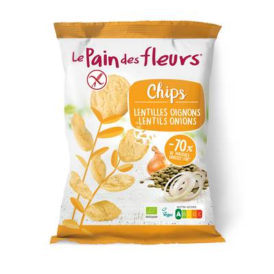 Le pain des fleurs Chips lentilles oignon bio, 50g