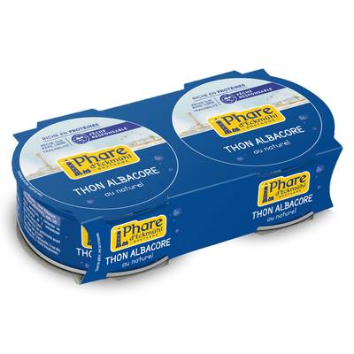 Phare d'Eckmuhl Thon albacore au naturel, Pêche Responsable en conserve, 2x112g