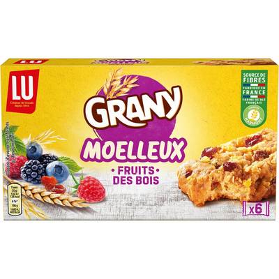Grany Barre Céréale Moelleux Fruits des Bois, 6 barres