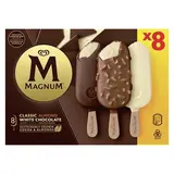 Magnum Bâtonnets Classic, Amande et Chocolat Blanc, 8 bâtonnets - 572g