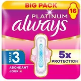 Always Serviettes Hygiéniques Platinum Flux Abondant Jour Taille 3, 16 pièces
