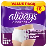 Always Discreet Culottes incontinence taille L, 16 culottes