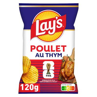 Lay's Chips ondulées saveur poulet au thym 120g, 120g