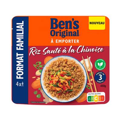 Ben's Original Riz Sauté à la Chinoise format familial en sachet micro-ondable, 450g