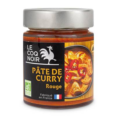 Le Coq Noir Pâte Curry Rouge Bio en bocal, 130g