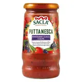 Sacla Sauce Tomates Puttanesca - Câpres, basilic et olives noires en bocal, 345g