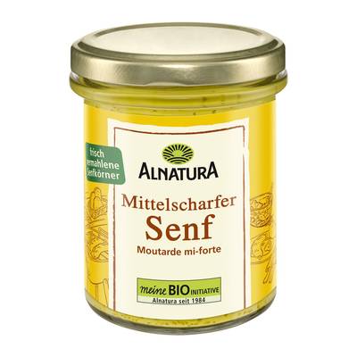 Alnatura Moutarde mi-forte bio en bocal, 185g