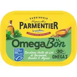 Parmentier Sardines à l'Huile de Lin et Tournesol Basilic et Algues MSC en conserve, 120g