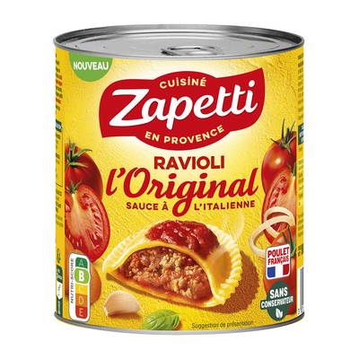 Zapetti Ravioli - L'Original sauce à l'italienne en conserve pour 2, 800g