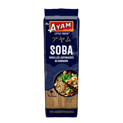 Ayam Nouilles Japonaises Soba au sarrasin pour soupe ou wok, 300g