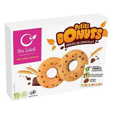 Bio Soleil Petits donuts bio aux pépites chocolat, 150g