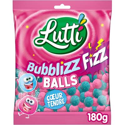 Lutti Bonbon Bubblizz Fizz Balls Coeur Tendre, 180g