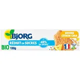 Bjorg Biscuit Avoine Citron Graine de Chia Bio -48% de sucres en moins, 130g