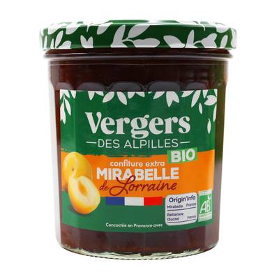 Vergers des Alpilles Confiture Extra Mirabelle de Lorraine Bio, 370g