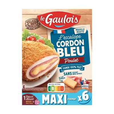 Le Gaulois L'escalope cordon bleu de poulet, 6x100g