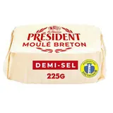 Président Beurre moulé demi sel, 225g