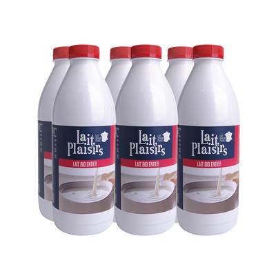 Lait Plaisirs Lait entier bio, Lot de 6x1L
