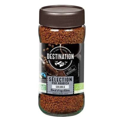 Destination Café Soluble bio instantané Sélection Pur Arabica Bio Equitable, 100g