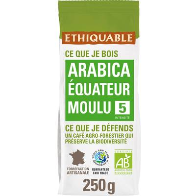 Ethiquable - Commerce Equitable Café moulu Arabica Bio d'Equateur, 250g