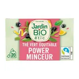 Jardin Bio Etic Thé Vert Power Minceur Saveur citron et cassis Bio, 20 sachets