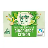 Jardin Bio Etic Thé vert Gingembre Citron Bio, 20 sachets