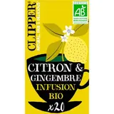 Clipper Infusion Citron Gingembre Bio, 20 sachets
