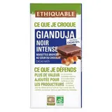 Ethiquable - Commerce Equitable Chocolat Gianduja Noir Intense 55% de cacao d'Haïti Bio en tablette, 100g