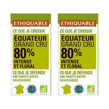 Ethiquable - Commerce Equitable Chocolat Noir 80% cacao Bio d'Équateur, Lot de 2x100g