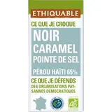 Ethiquable - Commerce Equitable Chocolat Noir Caramel pointe de sel 65% Cacao Bio du Pérou ou Équateur, 100g