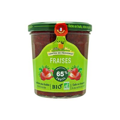 Comtes de Provence Confiture de Fraise Bio allégées en sucre, 350g