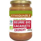 Ethiquable - Commerce Equitable Beurre de cacahcuètes Crunchy Bio d'Équateur, Pérou, Guatemala ou Chine, 350g