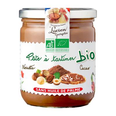 Lucien Georgelin Pâte à Tartiner Noisettes et Cacao Bio, 400g