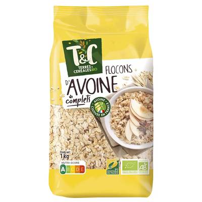 Terres et Céréales Bio Flocons D'Avoine Bio, 1kg