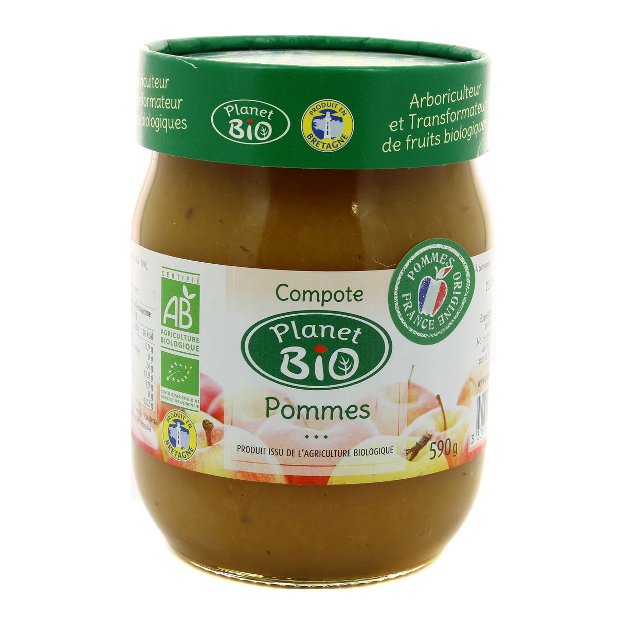 Planet Bio Compote de pommes Bio, 590g