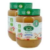 Planet Bio Purée de pomme bio sans sucres ajoutés, Lot de 2x820g