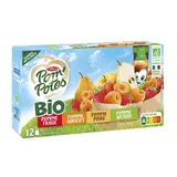 Pom Potes Gourdes multivariétés sans sucres ajoutés bio, 12 gourdes de 90g