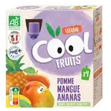 Vitabio - Cool Fruits Pommes Mangue Ananas Bio - Purée de Fruits en gourde, 4 gourdes de 90g