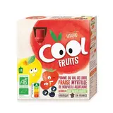 Vitabio - Cool Fruits Pomme, Fraise, Myrtille, Acerola Bio - Purée de Fruits, 4 gourdes de 90g